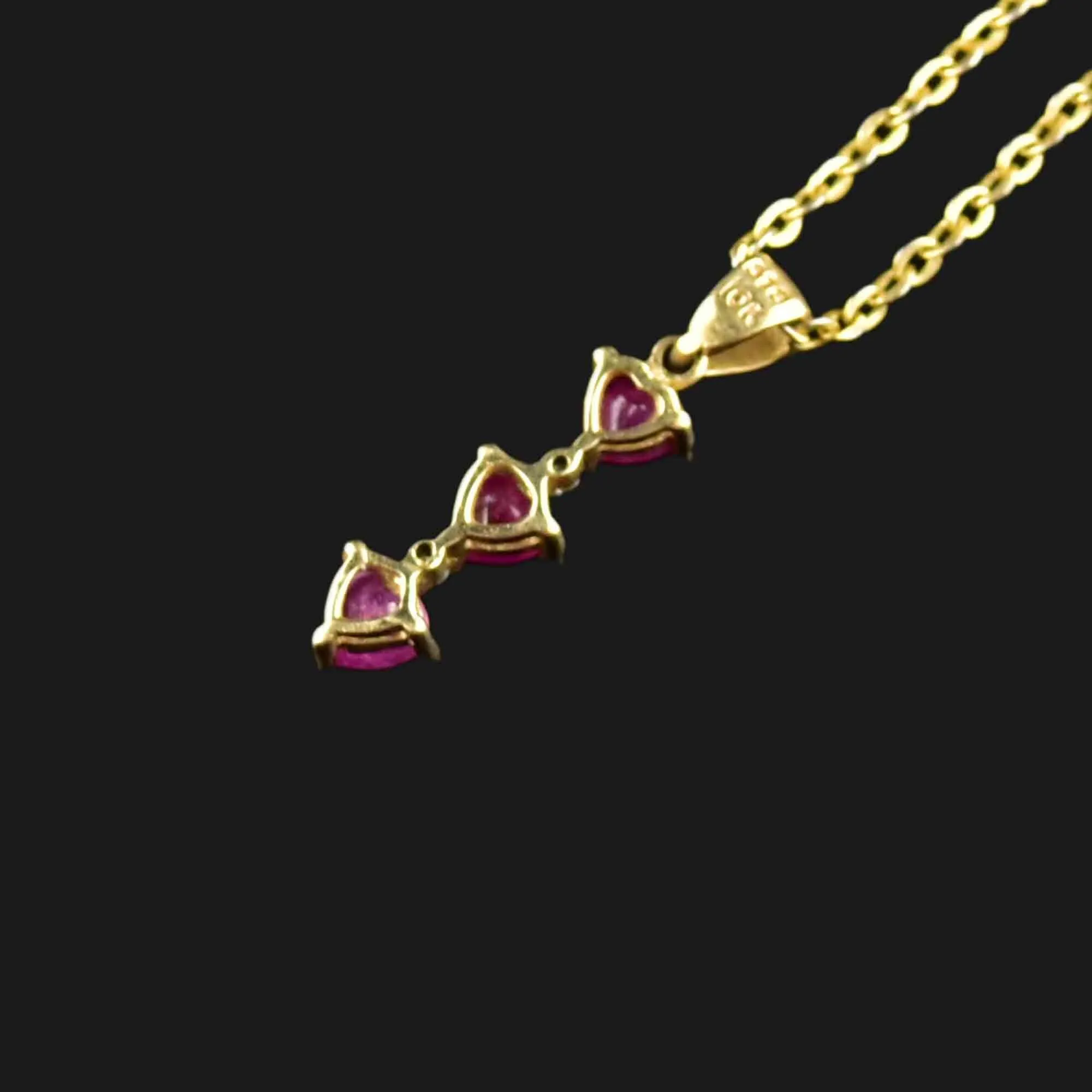 10K Gold Diamond Ruby Journey Pendant Necklace