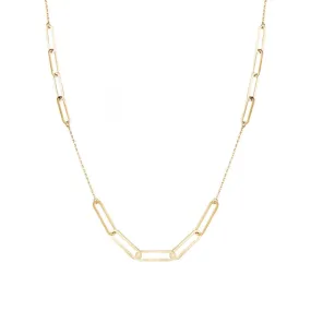 10K Yellow Gold Cable Chain with Paperclip Links 16"   2"