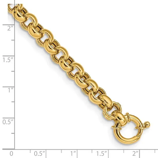 14k Polished Fancy Rolo Link Bracelet