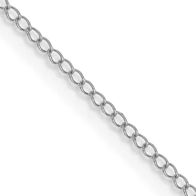 14k White Gold 0.51-mm Carded Solid Curb Chain