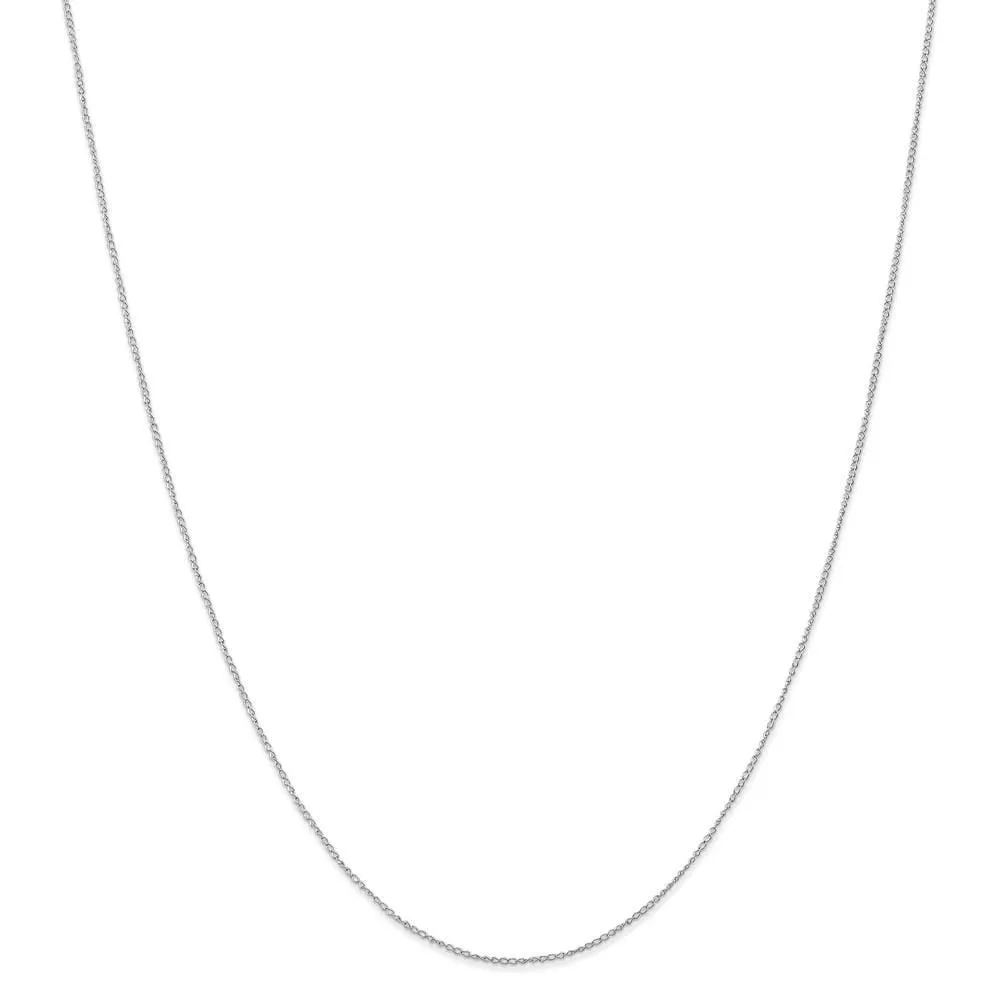 14k White Gold 0.51-mm Carded Solid Curb Chain