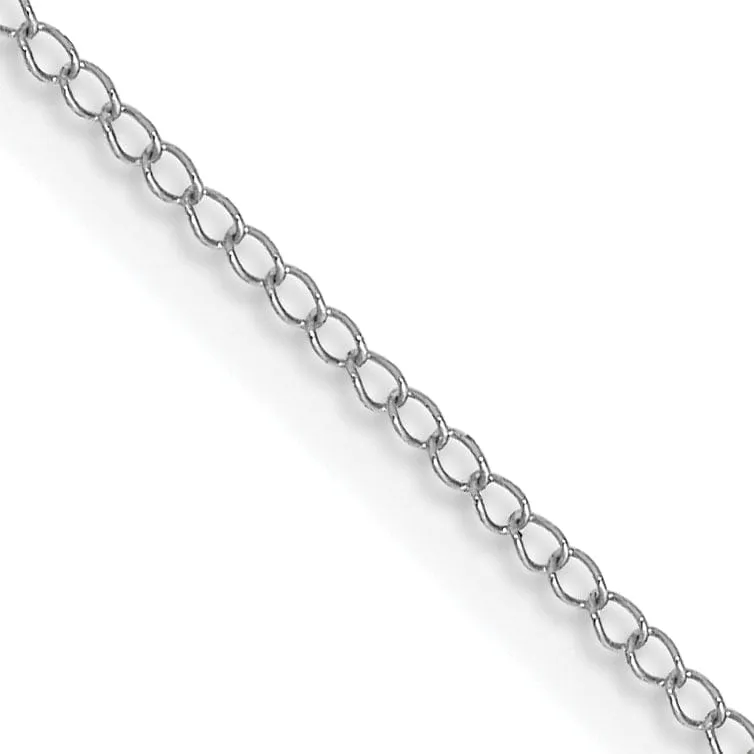 14k White Gold 0.51-mm Carded Solid Curb Chain