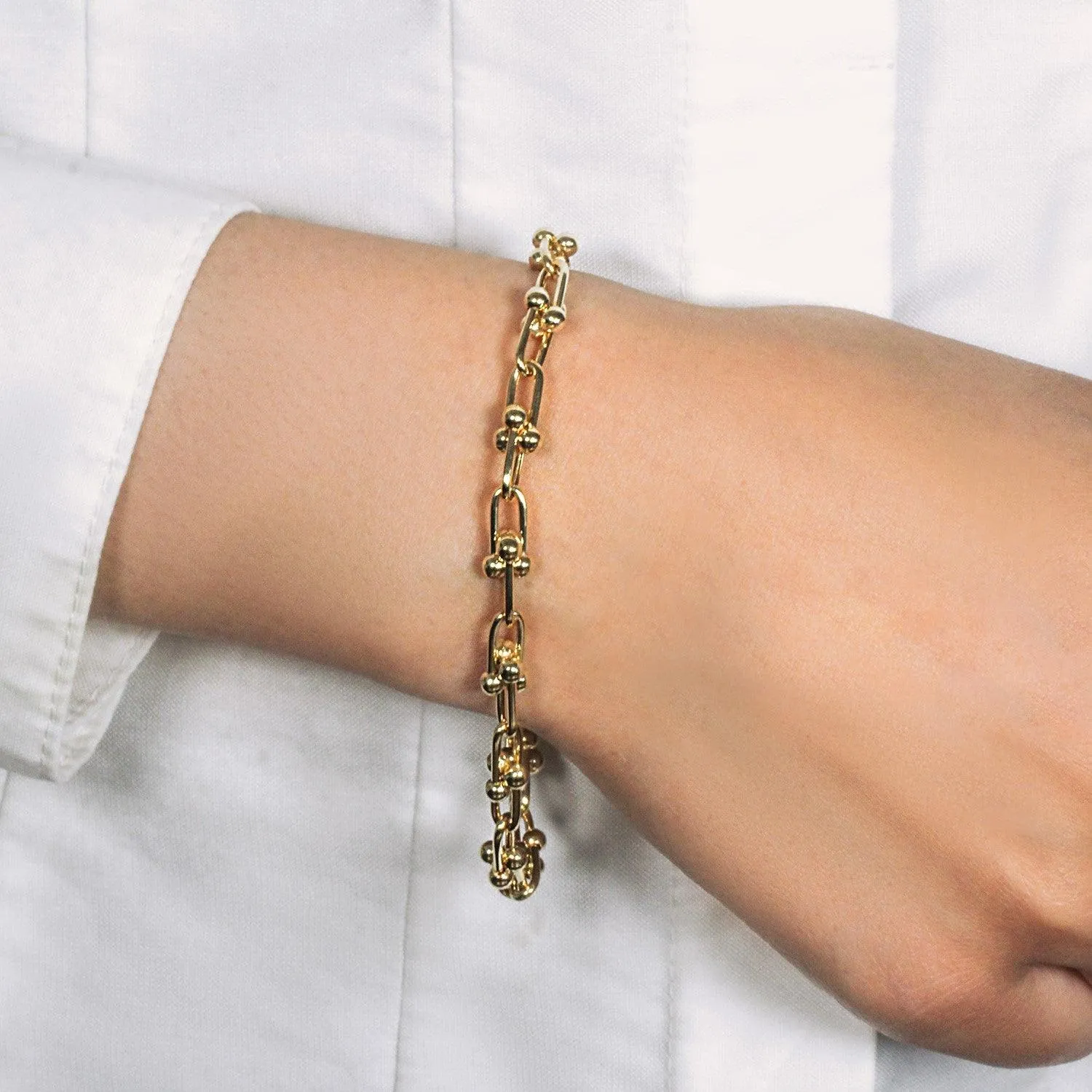 14k Yellow Gold 7 1/2 inch Jax Chain Bracelet