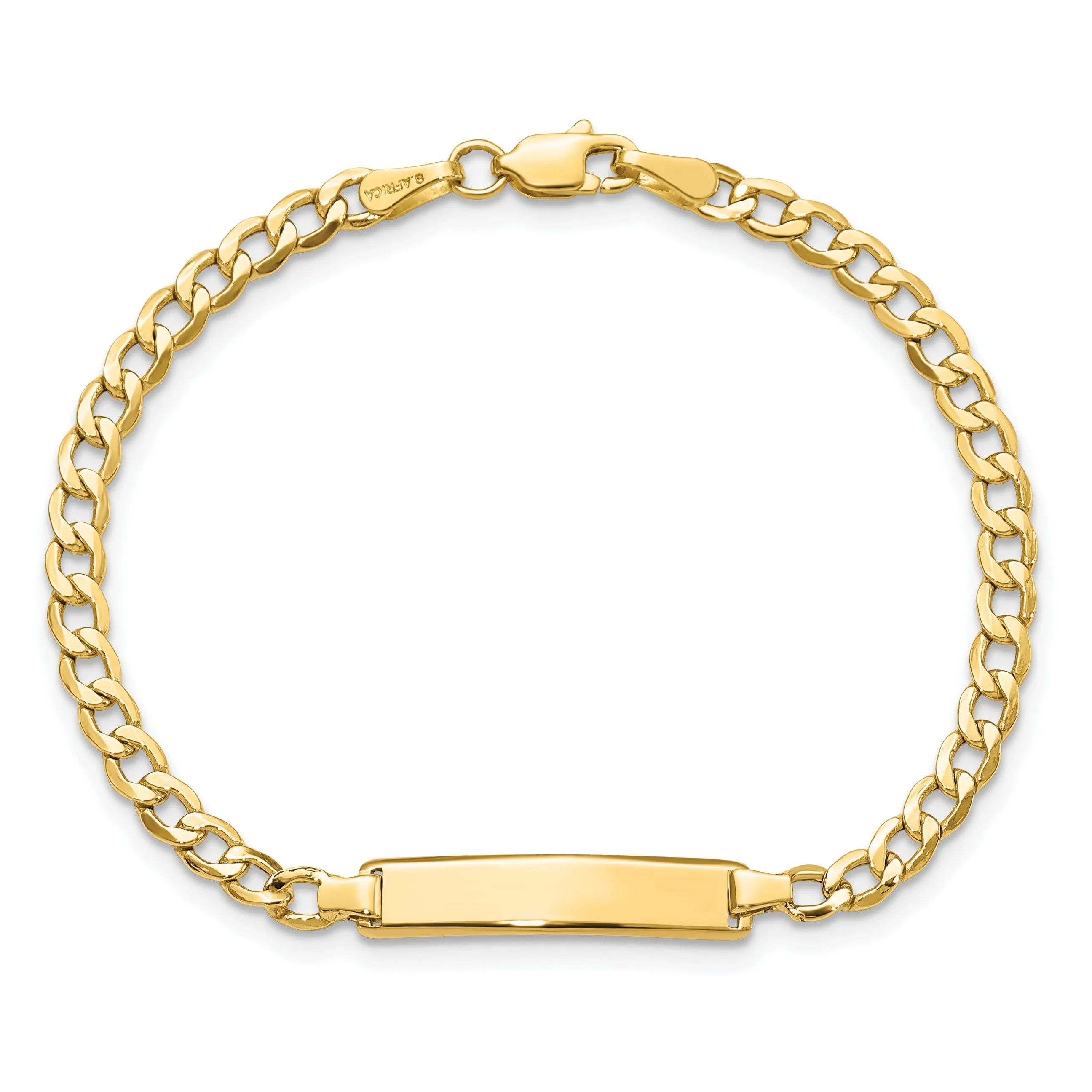 14K Yellow Gold Children Cuban Link ID Bracelet