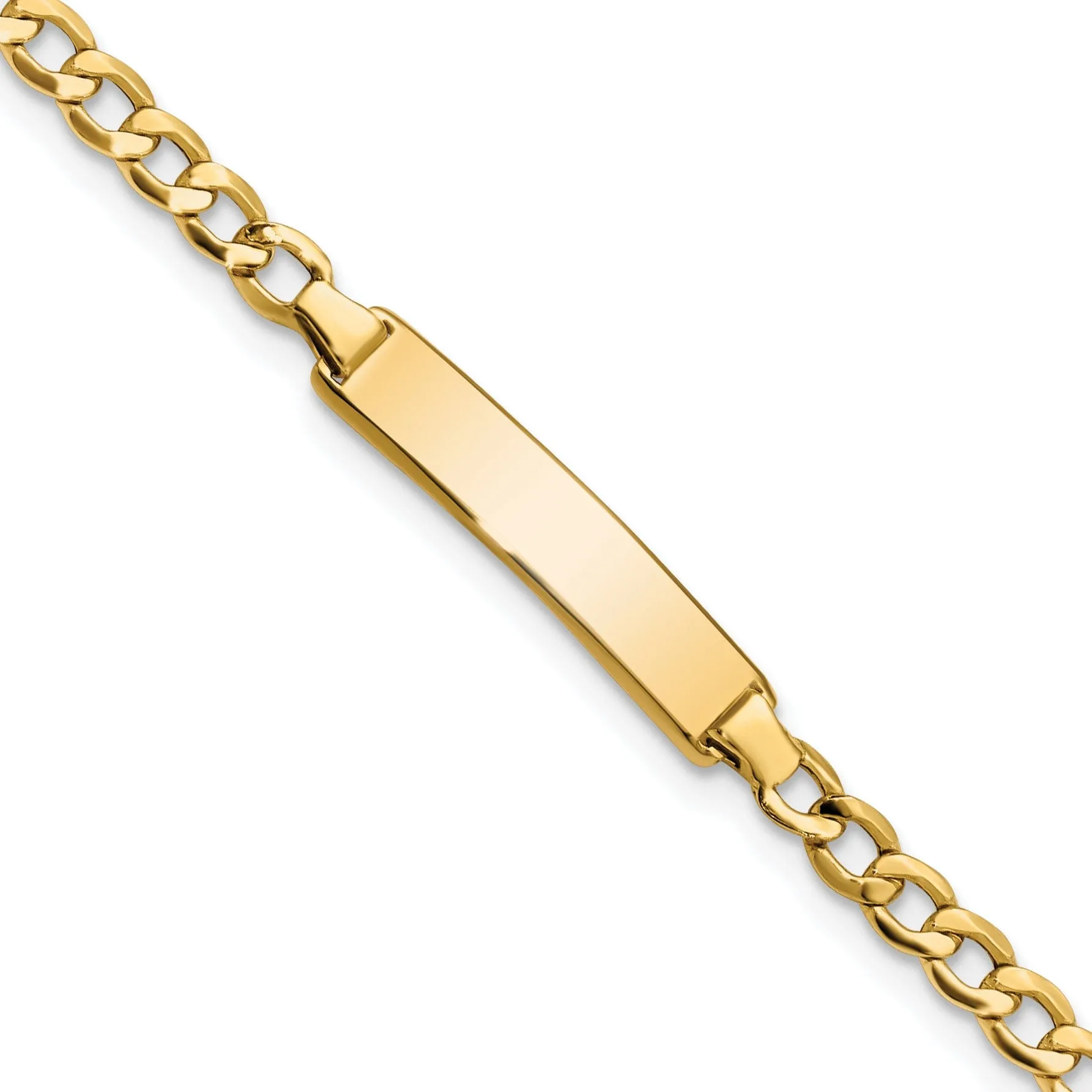 14K Yellow Gold Children Cuban Link ID Bracelet