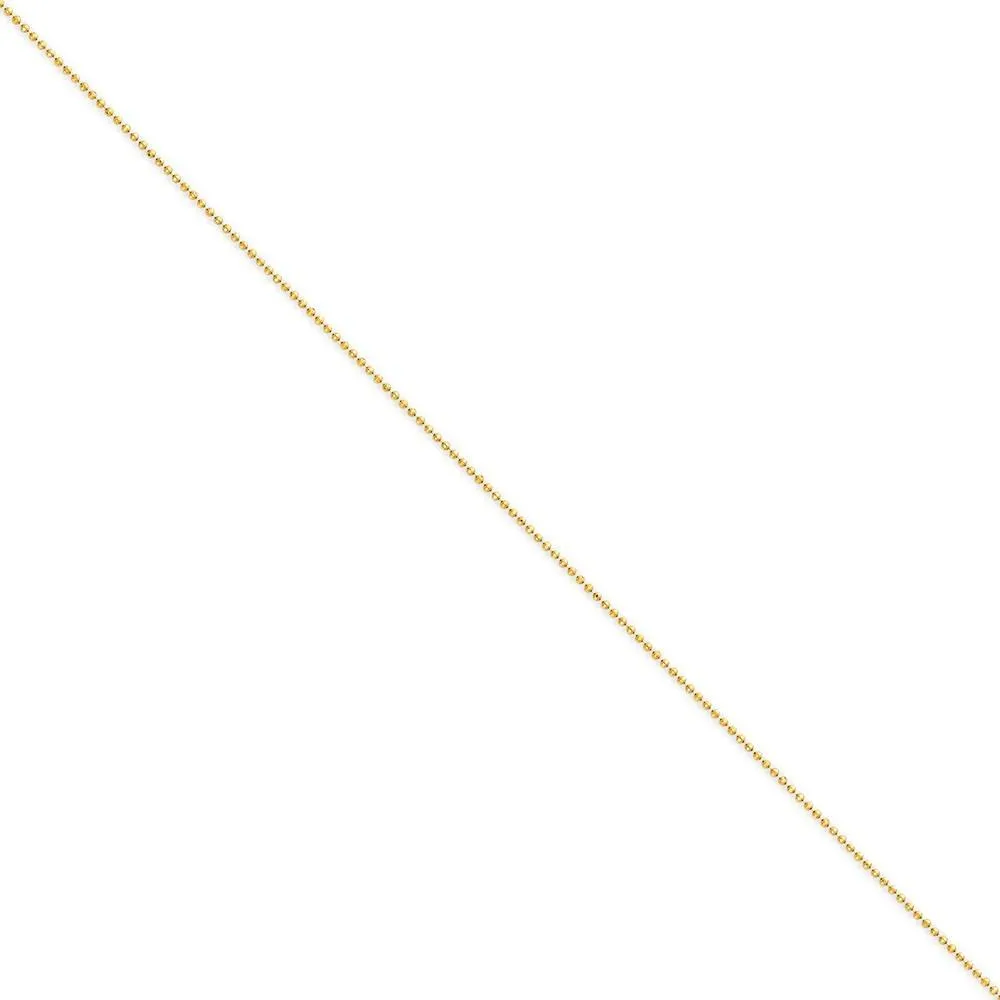 14k Yellow Gold Diamond Cut 1.20mm Bead Chain