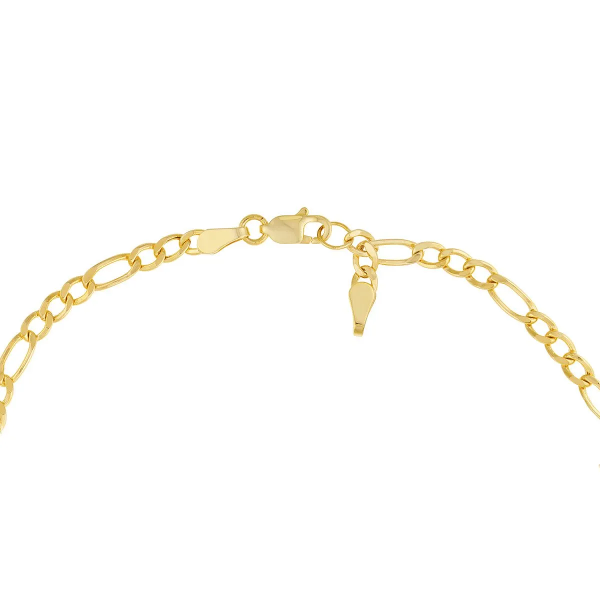 14K Yellow Gold Kid's Initial ID Bracelet on Figaro Chain