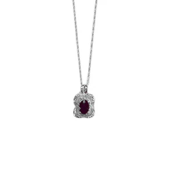 14KT 0.50CTW Ruby & Diamond Necklace