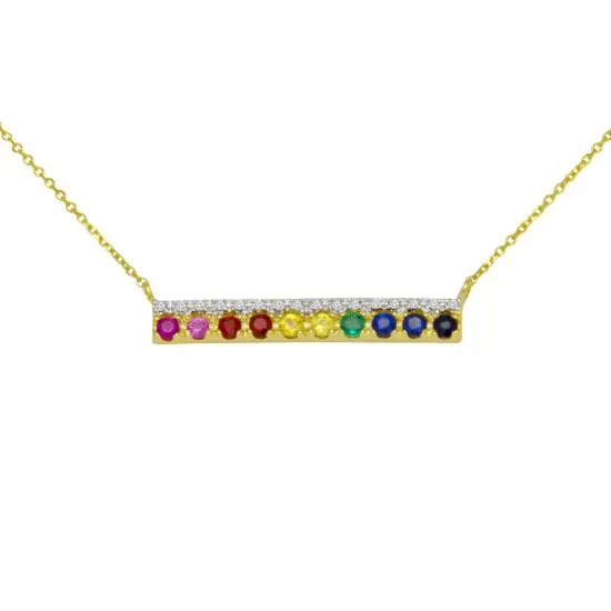 14KY  MG0.36CT, DS0.06CT DIAMOND MULTI GEM NECKLACE (121NB1201AMGD)