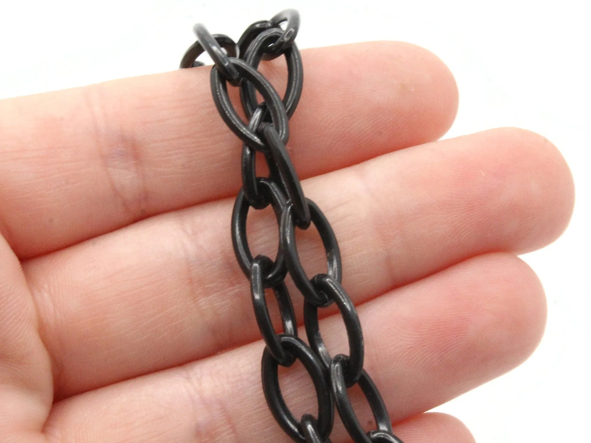 15.75 Inch  Black Plastic Oval Chain  40cm chain Jewelry Findings 13x8mm links Smileyboy