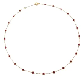 1.83CT T.W. Ruby Diamond by the Yard Chain Necklace