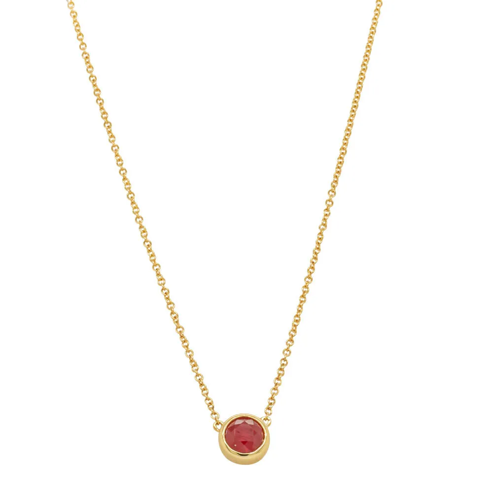 18ct Yellow Gold 1.28ct Ruby & Diamond Pendant