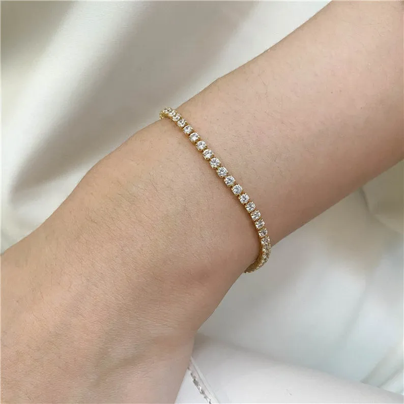 18K Gold-Filled Diamond Tennis bracelet