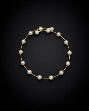 18K Italian Gold Pearl Choker Necklace