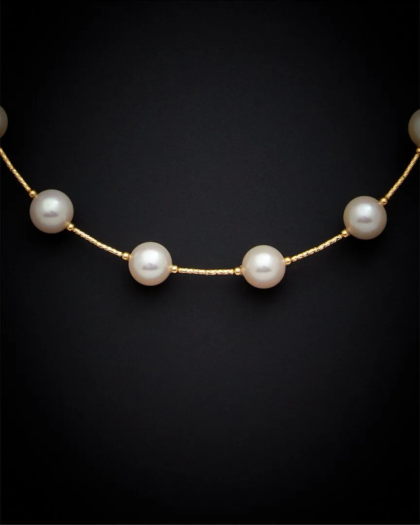 18K Italian Gold Pearl Choker Necklace