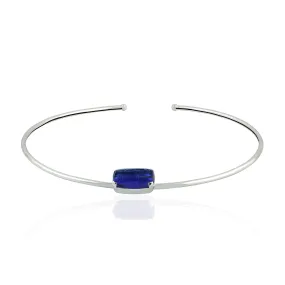 18K White Gold Tanzanite Choker Necklace December Birthstone Jewelry