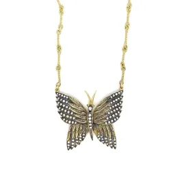 18kt Green Gold Butterfly Charm on 18 1/4" Necklace