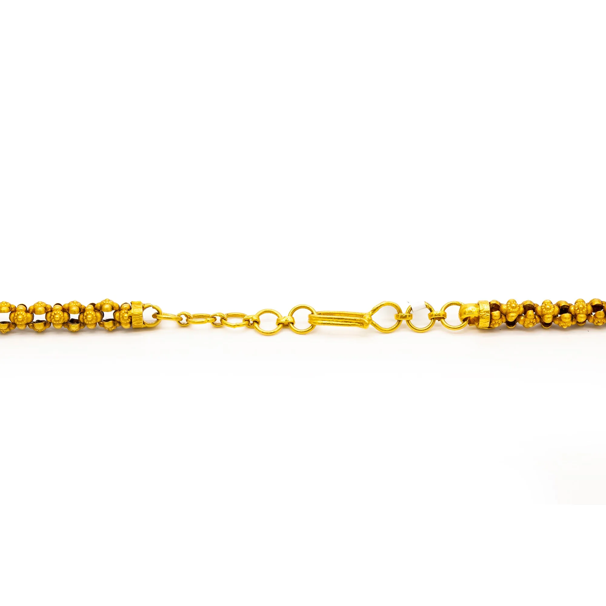 22K Yellow Gold Saanvi Beaded Chain w/ Rubies