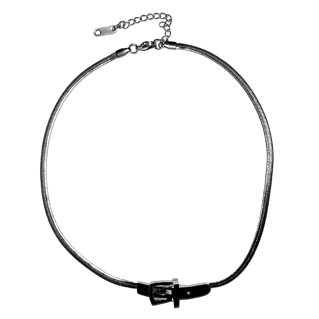 [3AMGANG] Seasonless Silver belt choker (Weared by Park ji hoon)