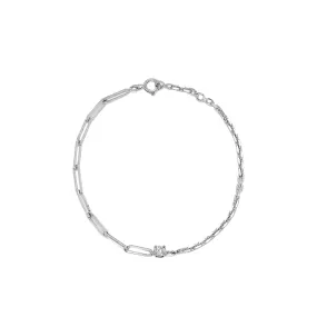 50/50 Solitaire Diamond Chain Bracelet