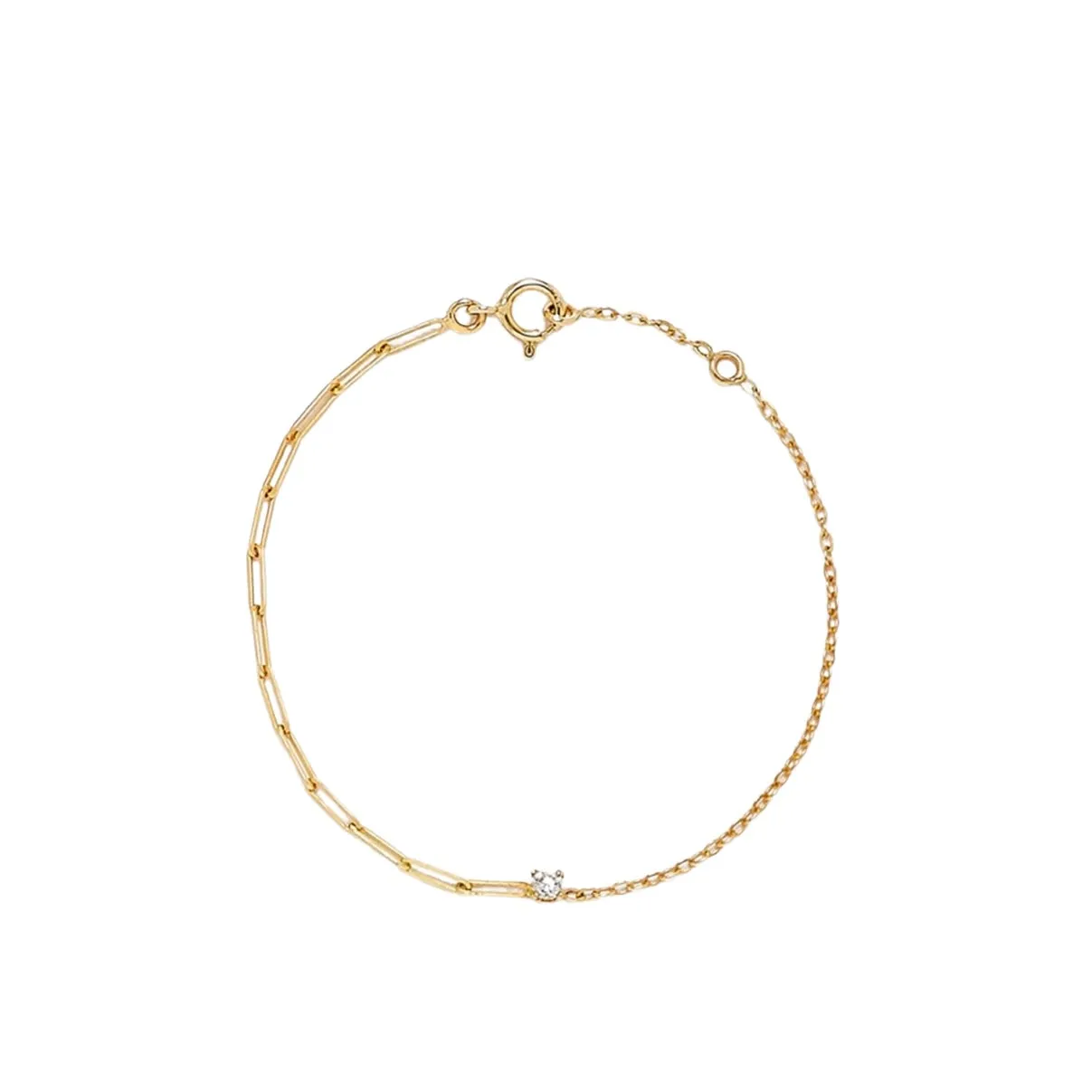 50/50 Solitaire Diamond Chain Bracelet