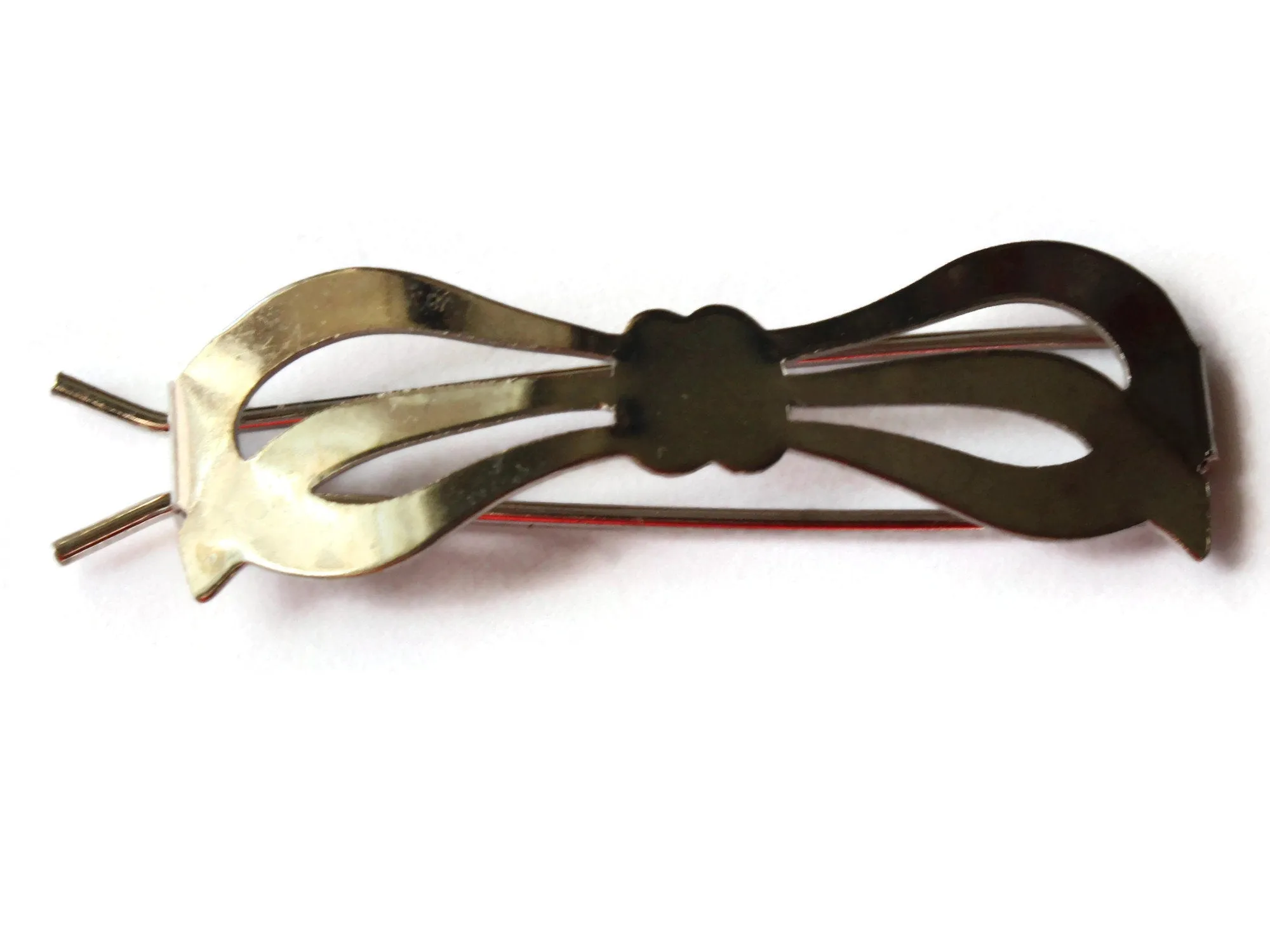 50mm Vintage Silver Bow Barrette from the 1950s or 1960s