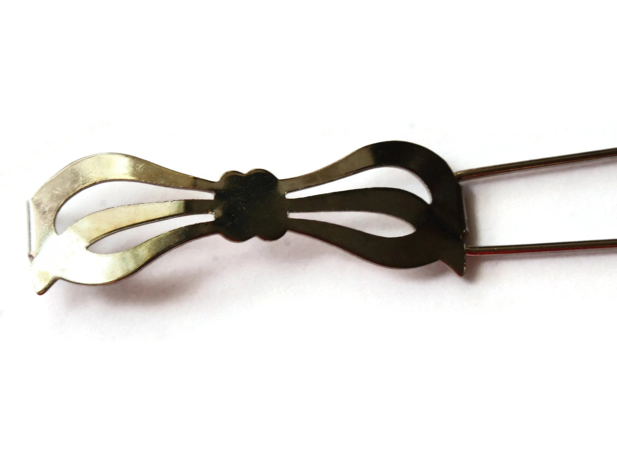 50mm Vintage Silver Bow Barrette from the 1950s or 1960s