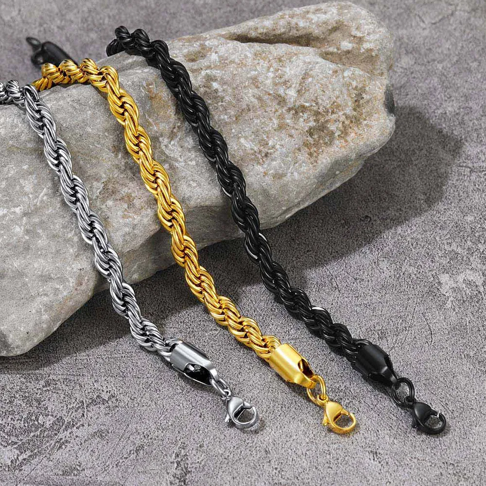 6MM Link Chain Rope Bracelet for Men Women