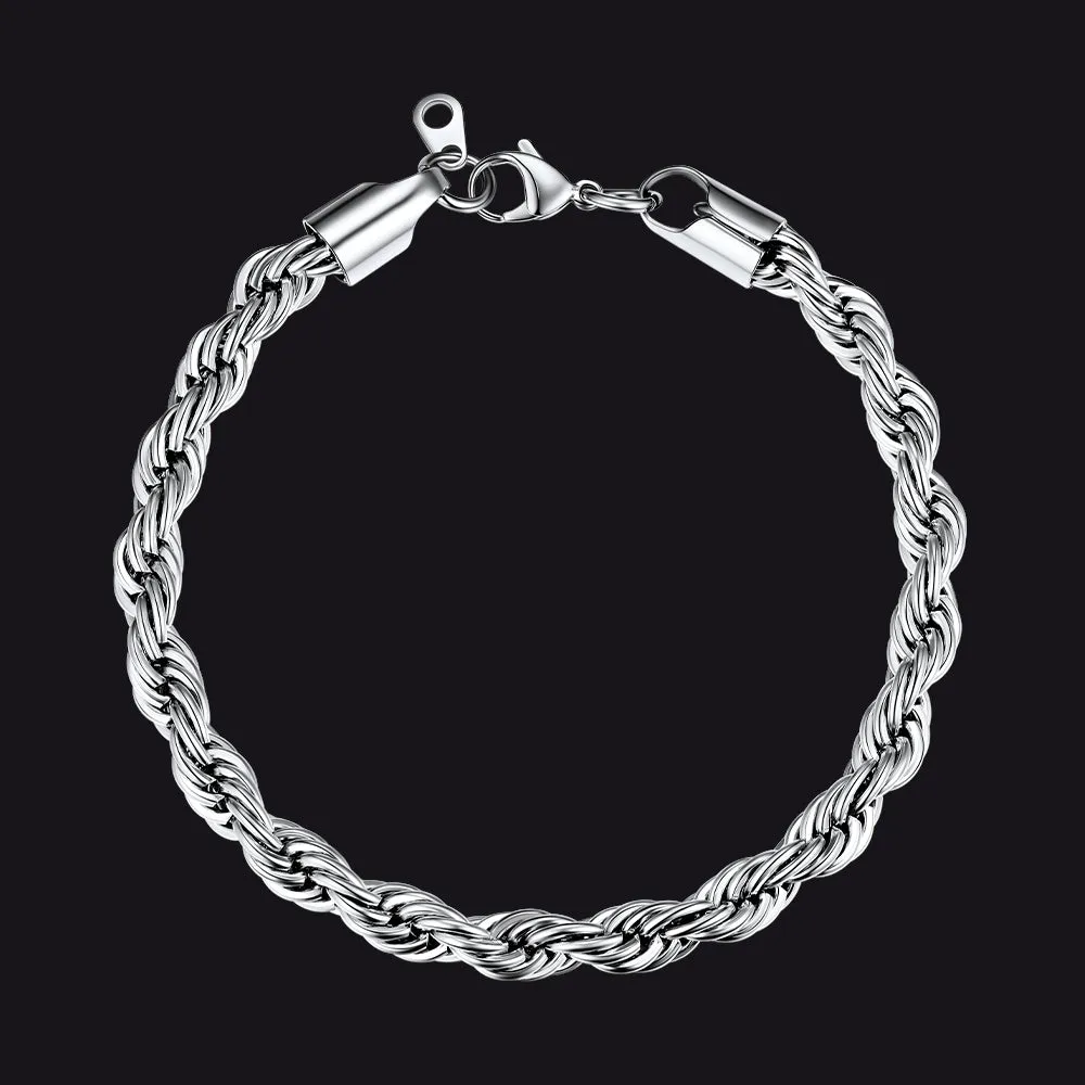 6MM Link Chain Rope Bracelet for Men Women