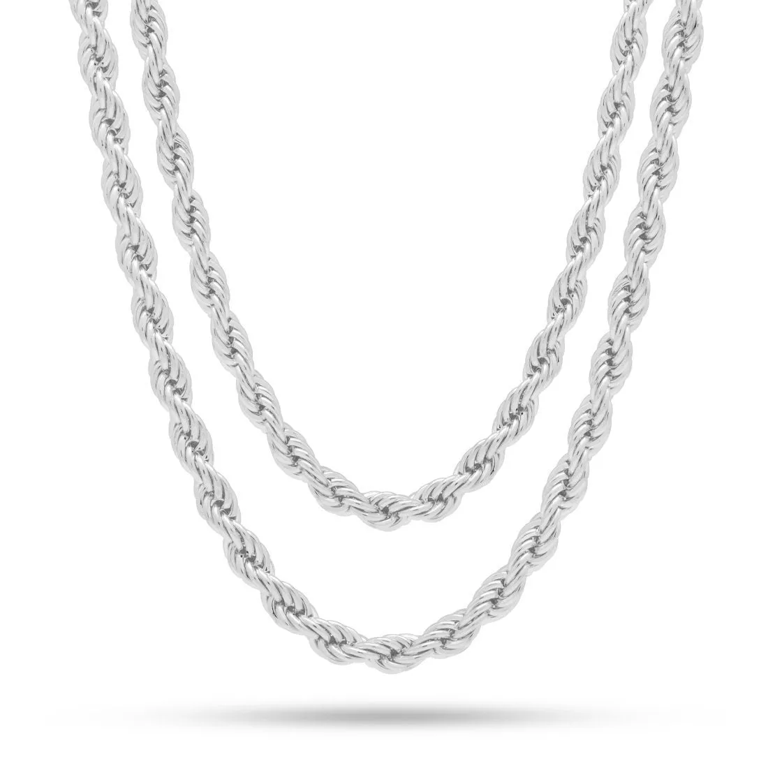 6mm White Gold Rope Choker Set