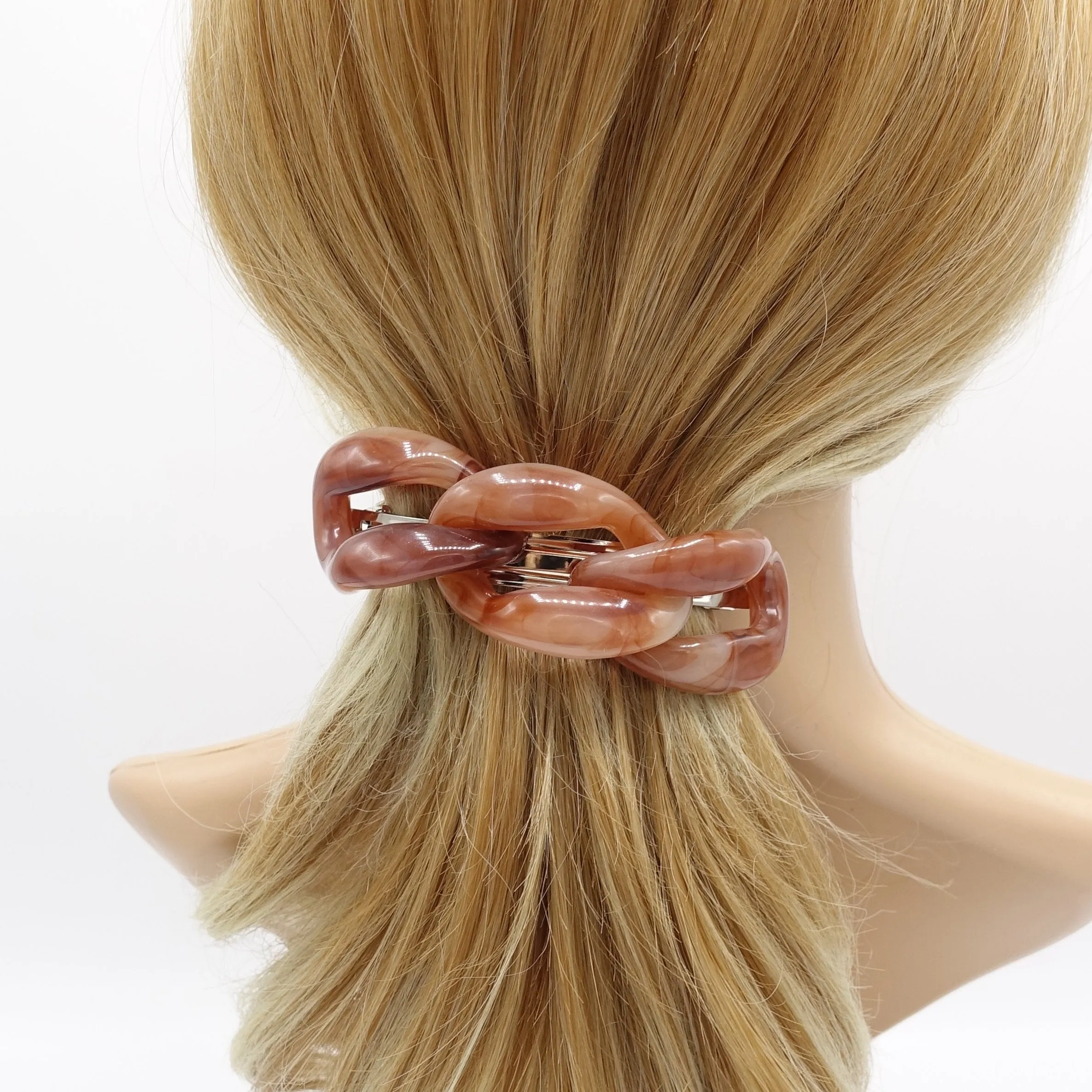 acrylic chain hair barrette