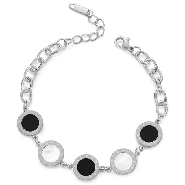 Adjustable Stainless Steel Bracelet with Double Layer Chains