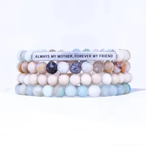 ALWAYS MY MOTHER 4 BRACELET GIFT SET - AMAZONITE