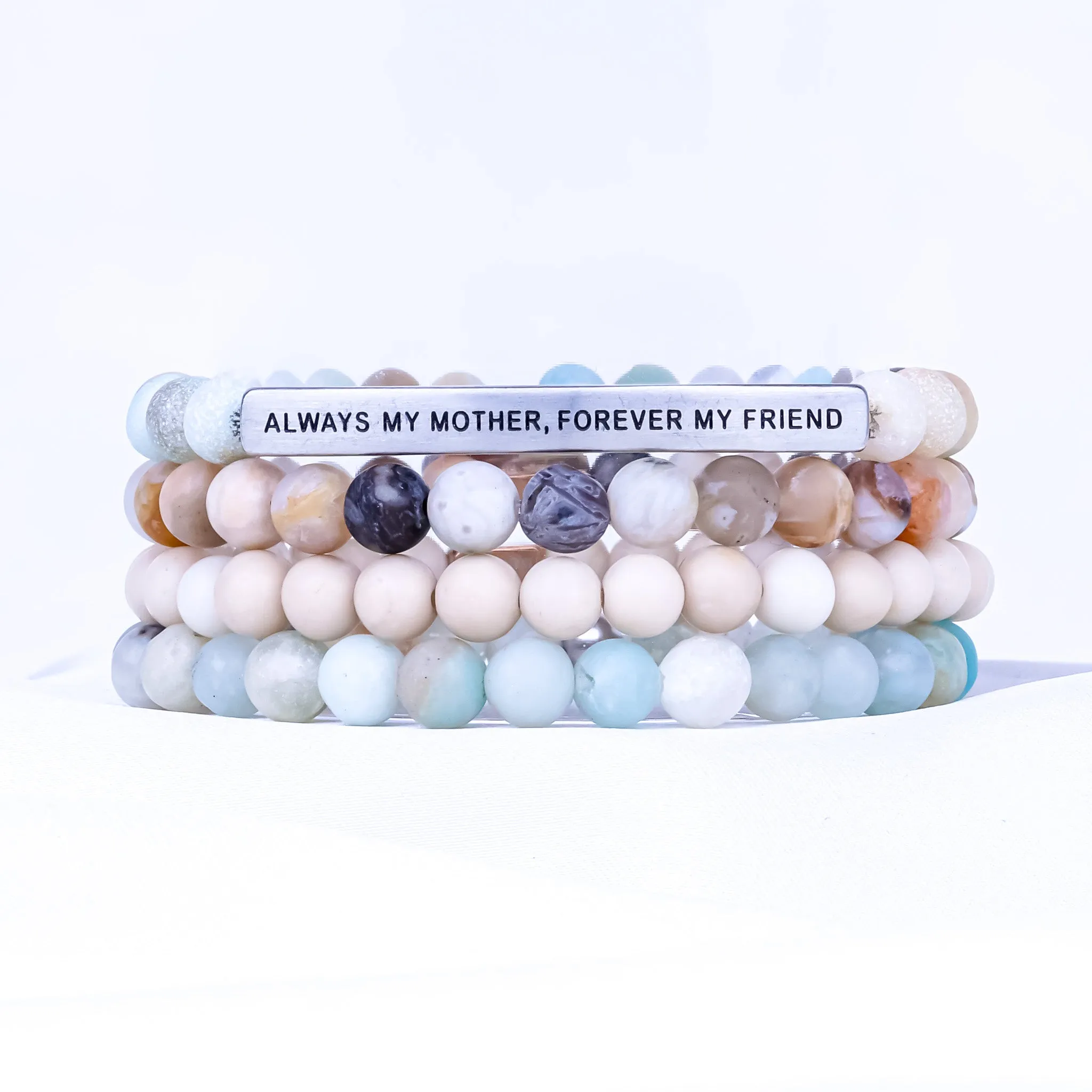 ALWAYS MY MOTHER 4 BRACELET GIFT SET - AMAZONITE