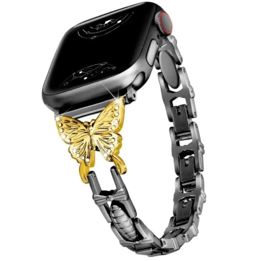 Amabilis Diamond Butterfly Stainless Steel Band