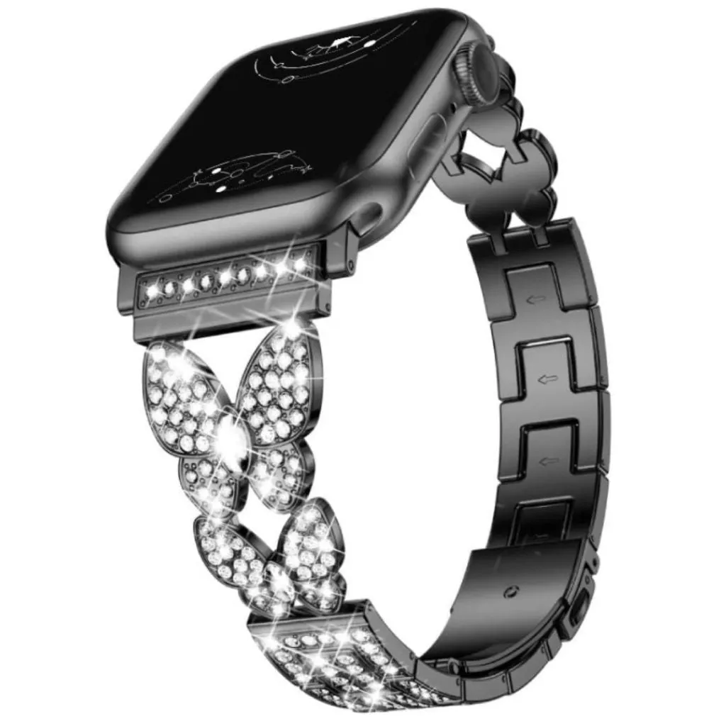 Amabilis Diamond Butterfly Stainless Steel Band