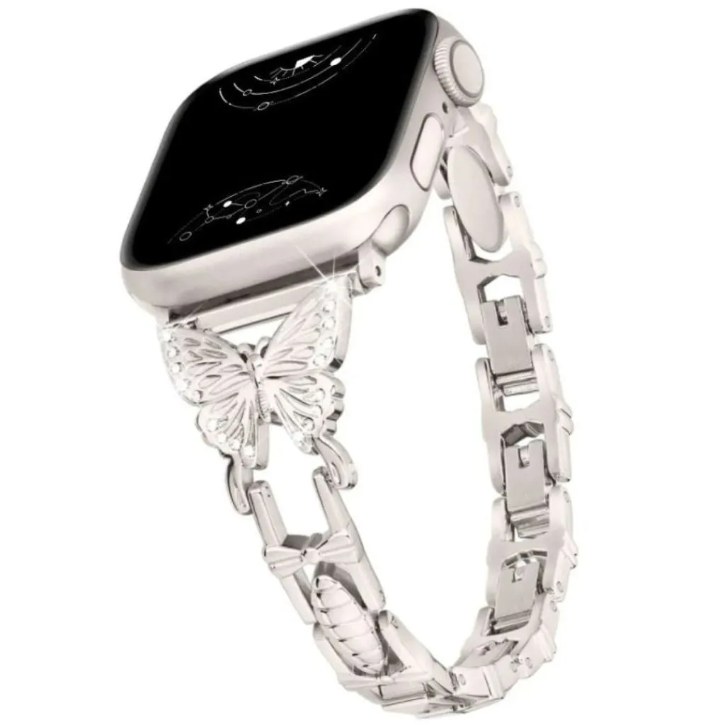 Amabilis Diamond Butterfly Stainless Steel Band