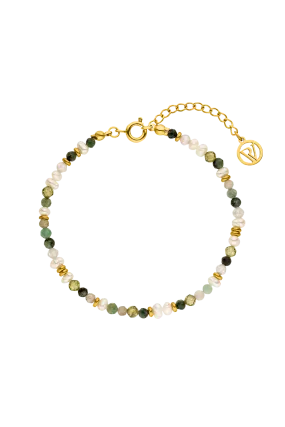 Amalfi Green Bead Bracelet 14K Gold Plated