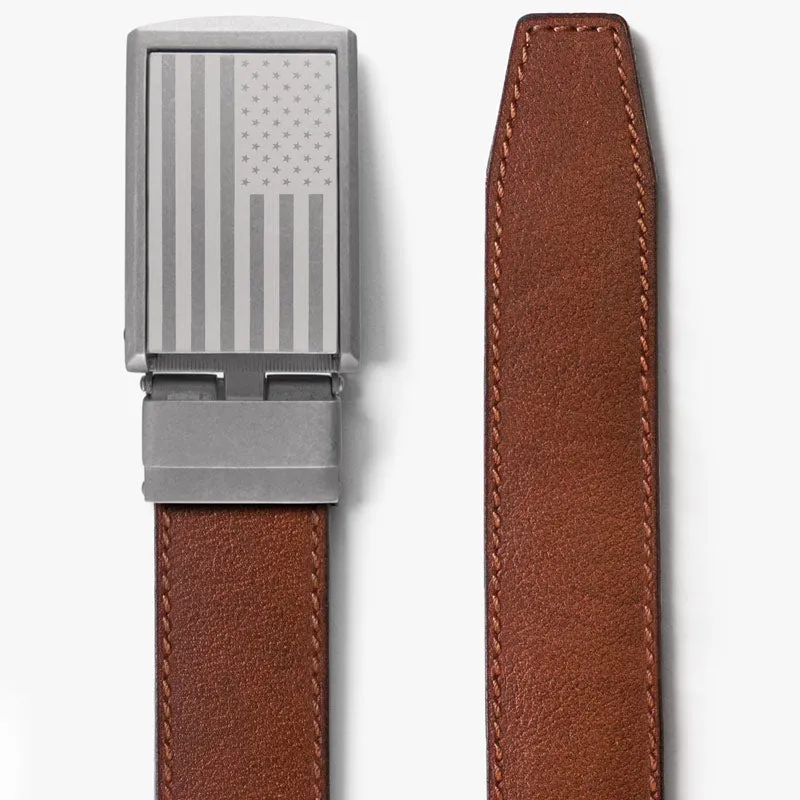 American Flag Full Grain Leather Belt