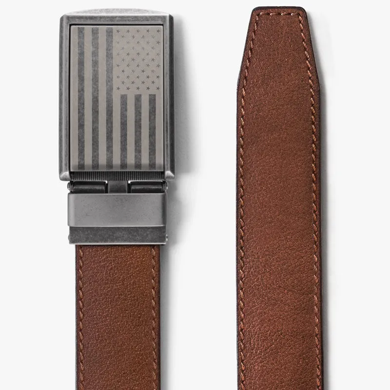 American Flag Full Grain Leather Belt