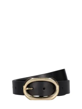 ANINE BING   Signature link leather belt 