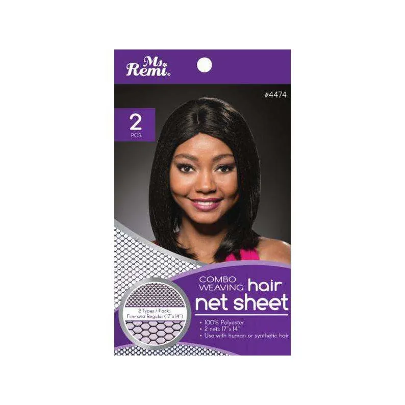 ANNIE #04474 MS. REMI Combo Weaving Hair Net Sheet 17" x 14" 2pcs [BLACK]