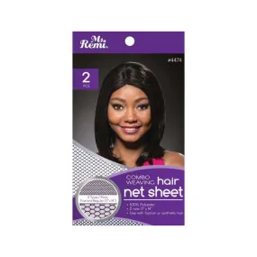 ANNIE #04474 MS. REMI Combo Weaving Hair Net Sheet 17" x 14" 2pcs [BLACK]