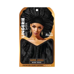 ANNIE Lingerie Wide Edge Silky Bonnet X-Jumbo [Black] #03682