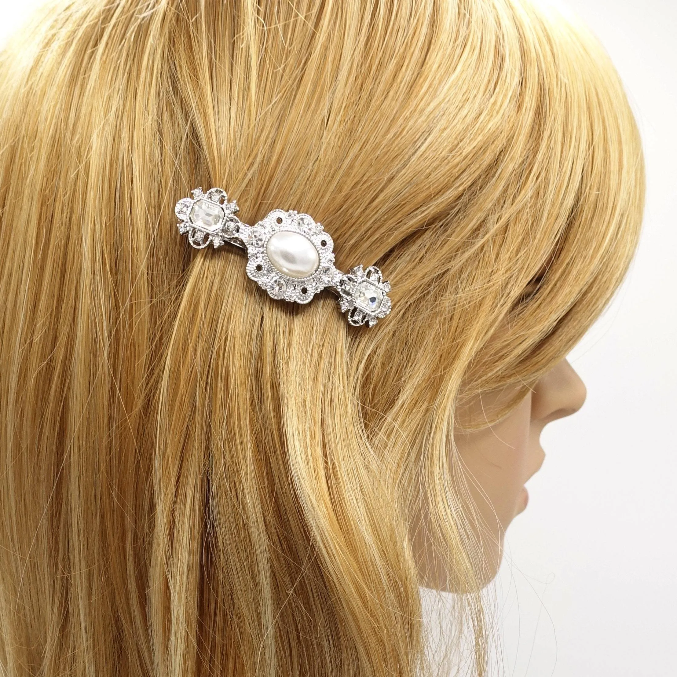 antique hair barrette jewel rhinestone baroque style hair accessory for women