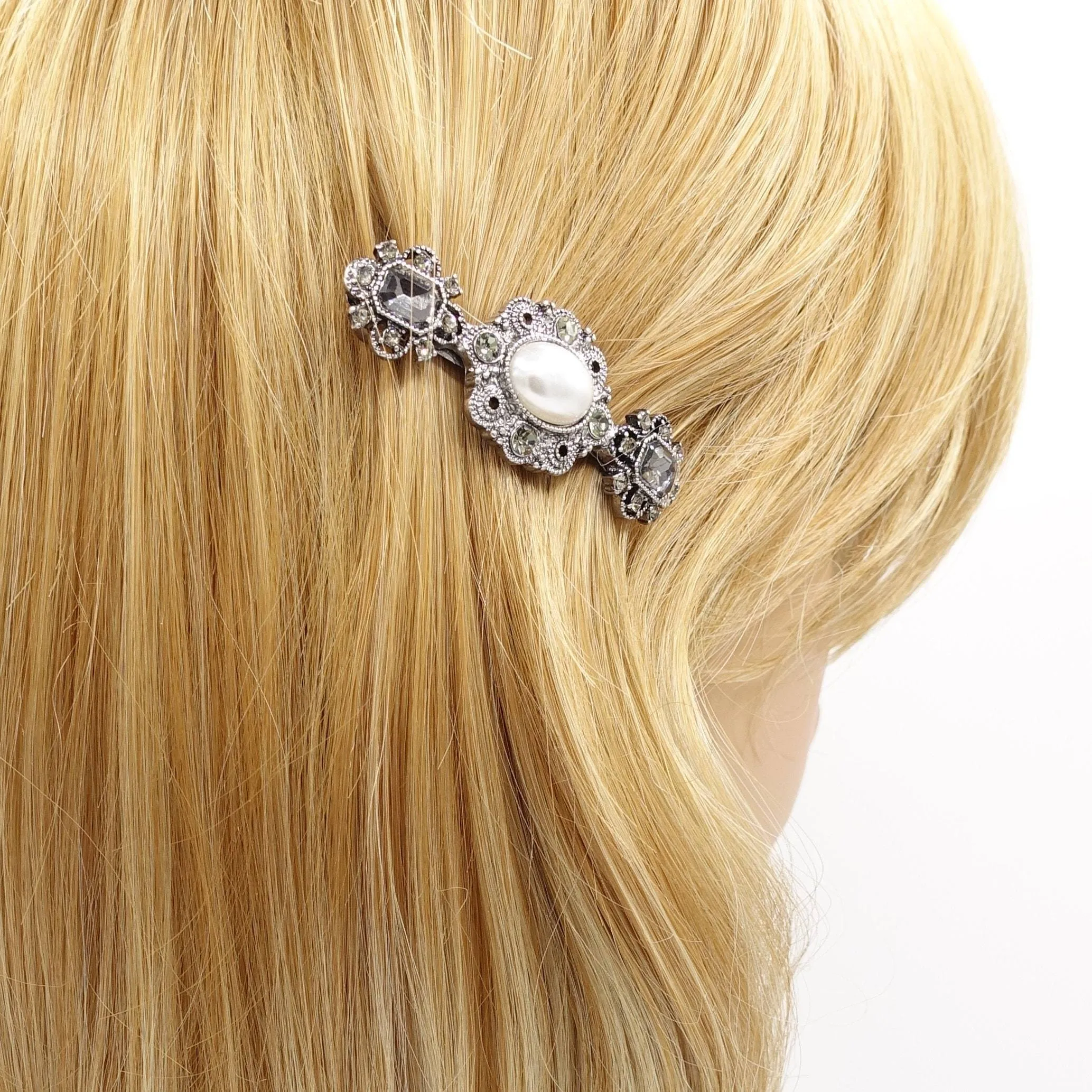 antique hair barrette jewel rhinestone baroque style hair accessory for women