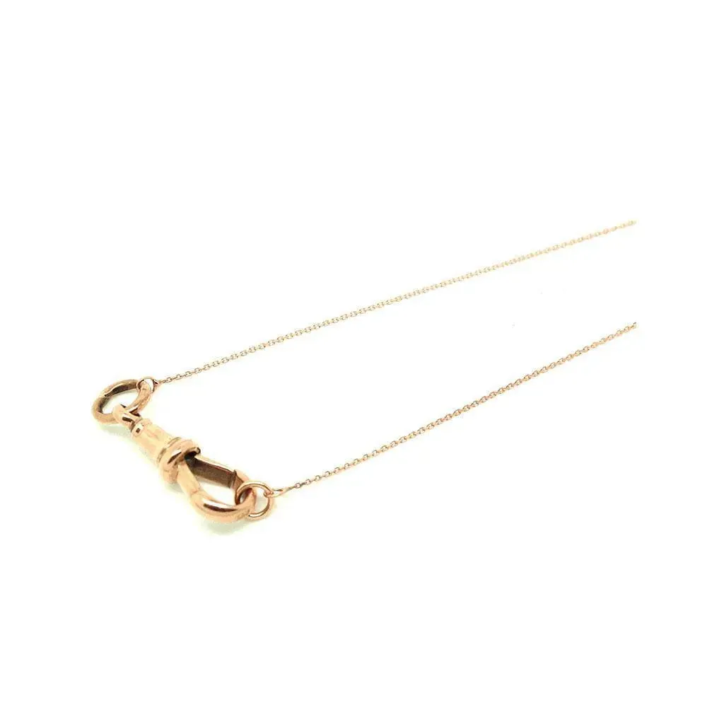 Antique Victorian 9ct Rose Gold Lock Pendant Necklace