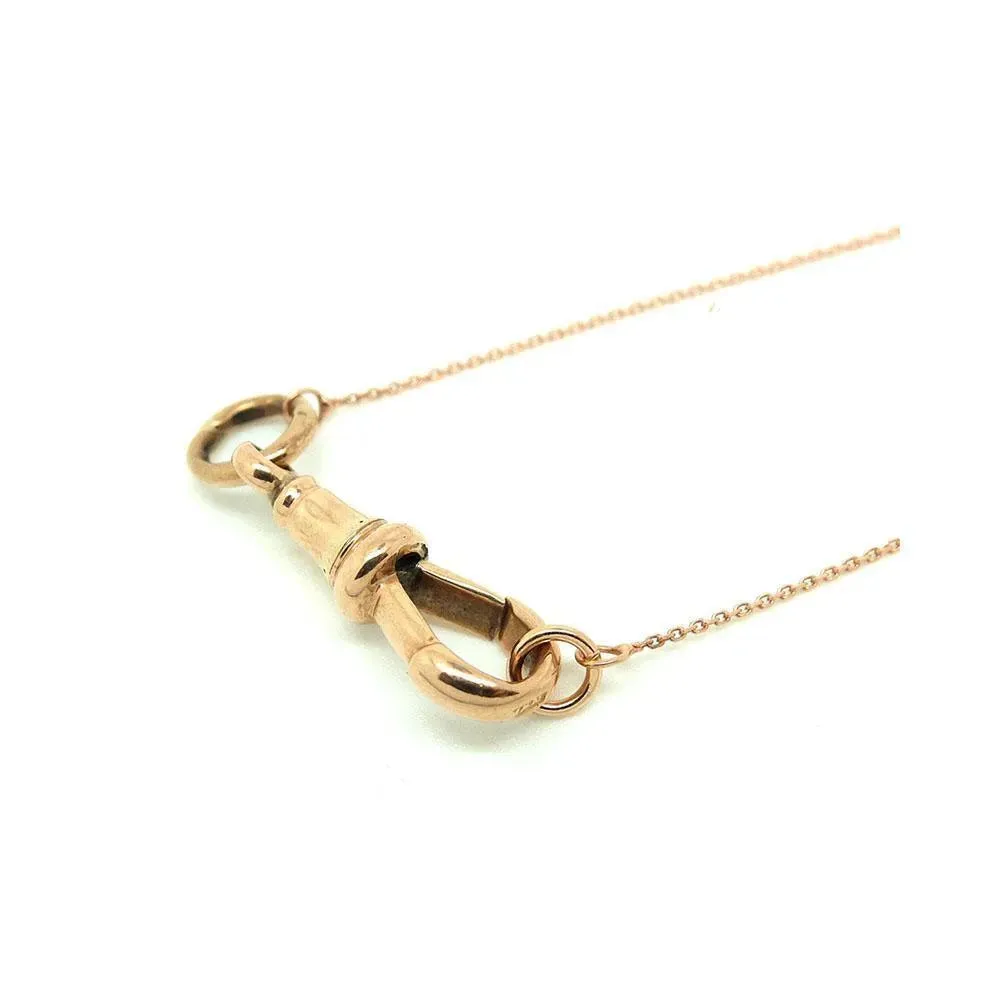 Antique Victorian 9ct Rose Gold Lock Pendant Necklace