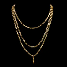 Antique Victorian Guard Chain 18Ct Gold Silver Circa 1880