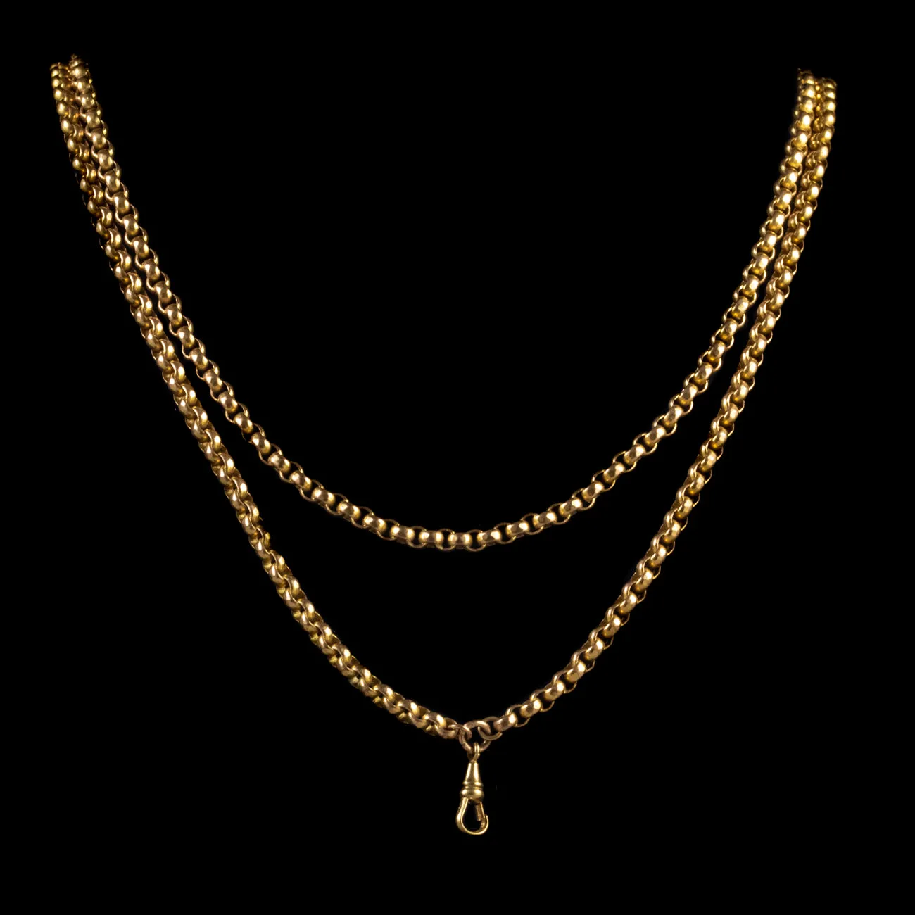 Antique Victorian Guard Chain 18Ct Gold Silver Necklace Circa 1900